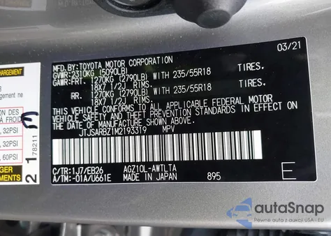 2021 Lexus Nx 300 F Sport from USA, damaged, VIN JTJSARBZ1M2193319